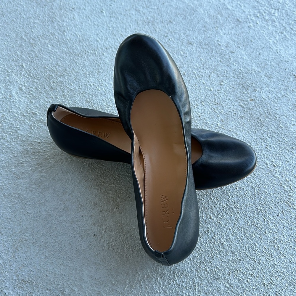 J. Crew black ballet flats! Worn once! - Picture 2 of 2